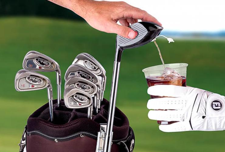 Golf club drink dispenser
