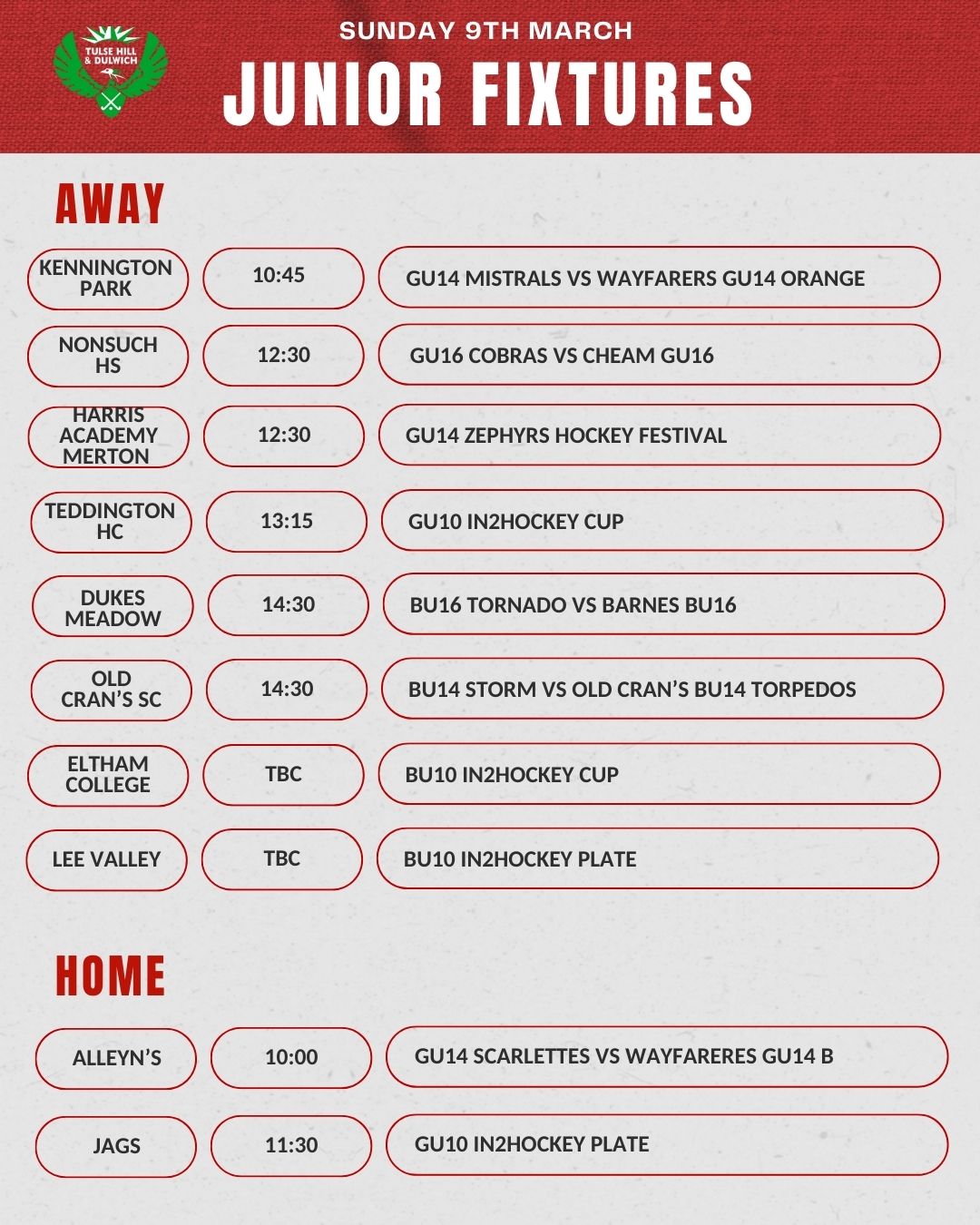 Jnr Fixtures